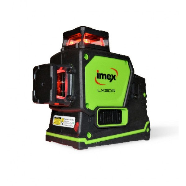 Imex LX3DRD 3 x 360° Red Multiline Laser Level with Laser Detector