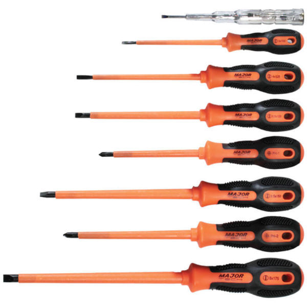 Major Tech KTK0408 Heavy Duty 1000V Insulated Screwdriver Set