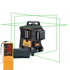 geo-FENNEL Geo6X SP Green 3 x 360 Multiline Laser Level, with hard carry case and geo-FENNEL FR 55-M Laser Detector