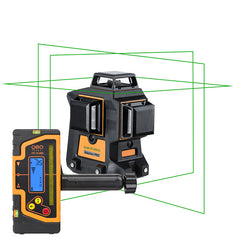 geo-FENNEL Geo6X SP Green 3 x 360 Multiline Laser Level, with hard carry case and geo-FENNEL FR 75-MM Laser Detector